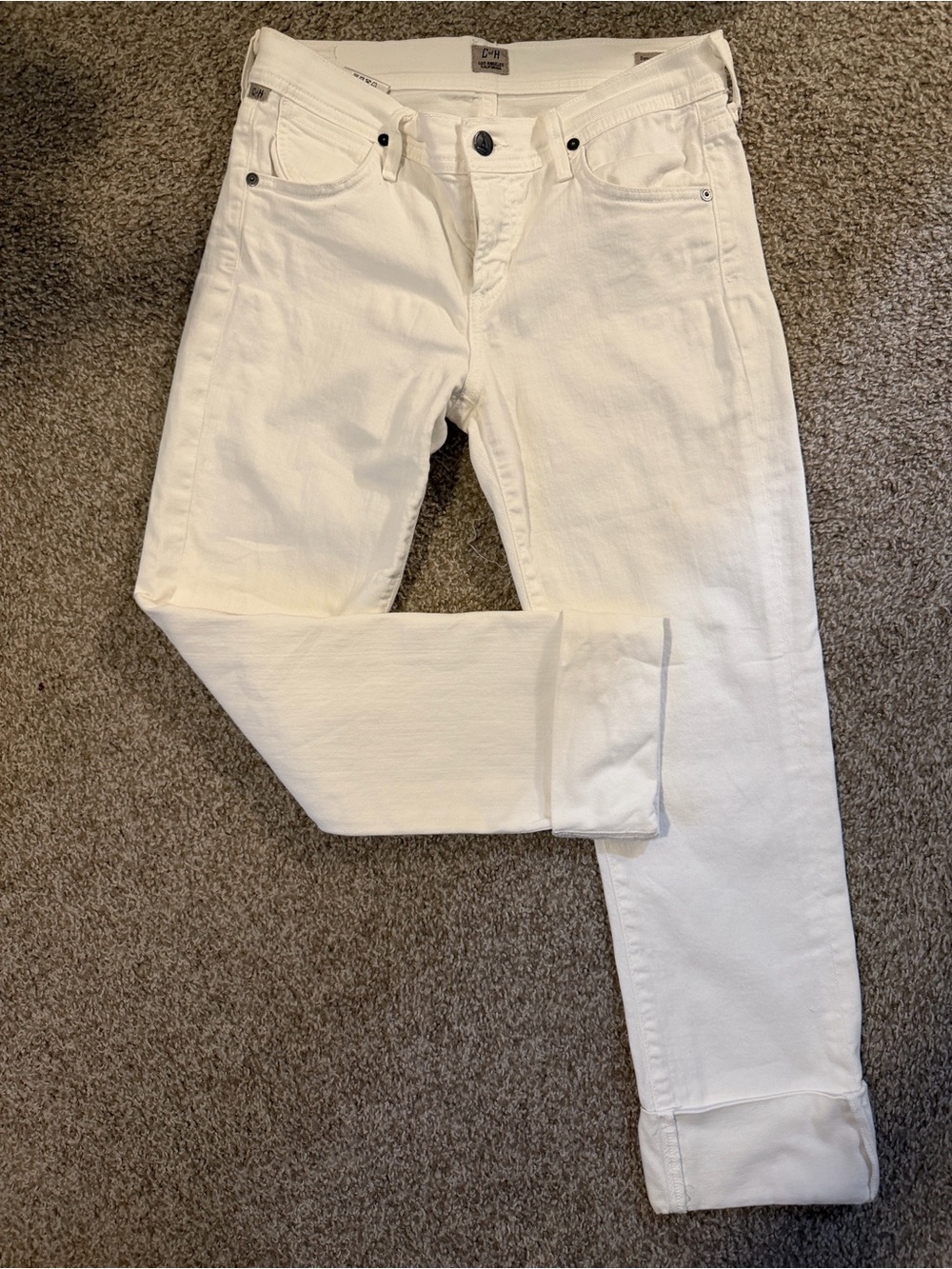 Citizens of Humanity Dani Cropped Straight Leg White Jeans Size 27 Premium Desig